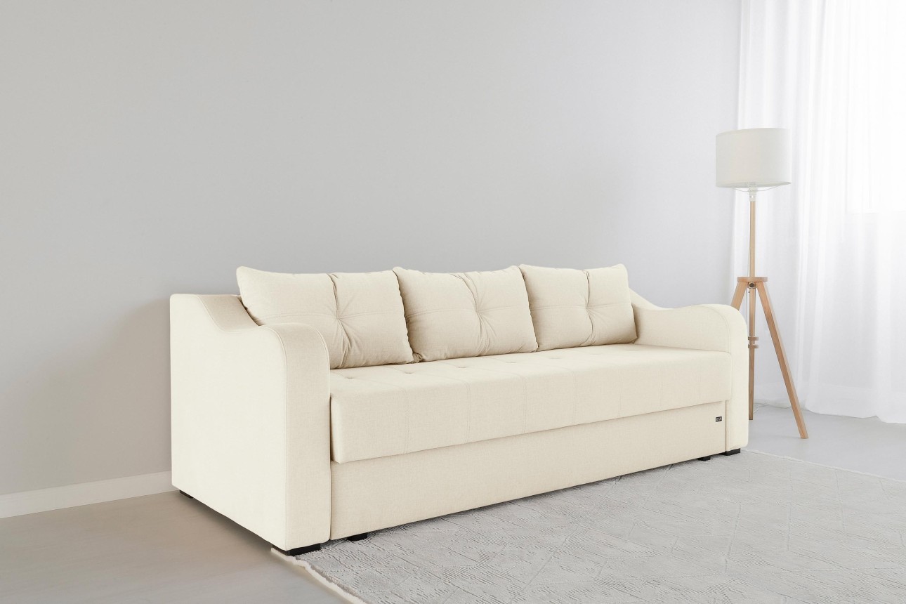 Canapea extensibilă MILANO, cu ladă de depozitare, 2350x1000x800 mm, spațiu de dormit 2020x1450 mm.