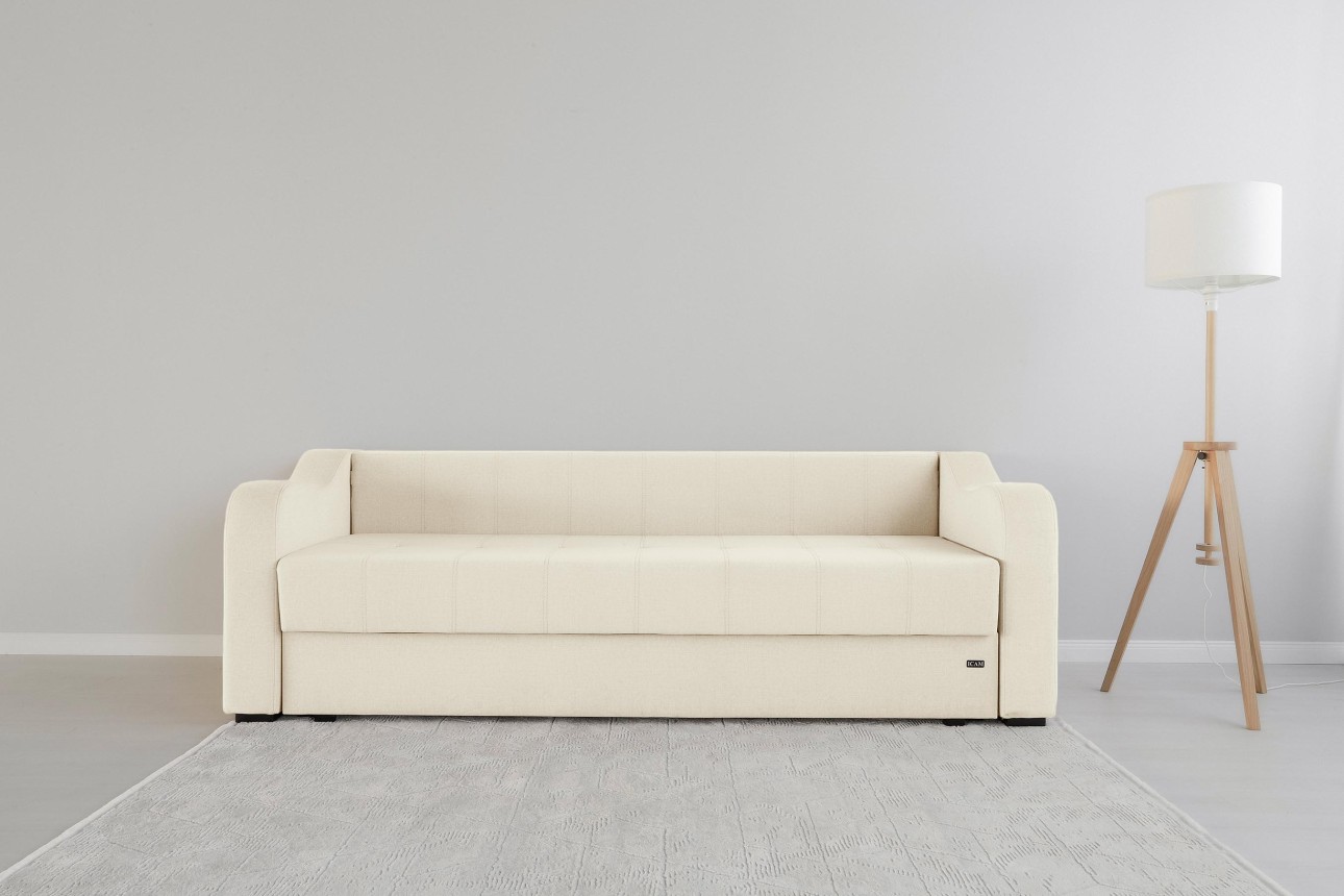 Canapea extensibilă MILANO, cu ladă de depozitare, 2350x1000x800 mm, spațiu de dormit 2020x1450 mm.
