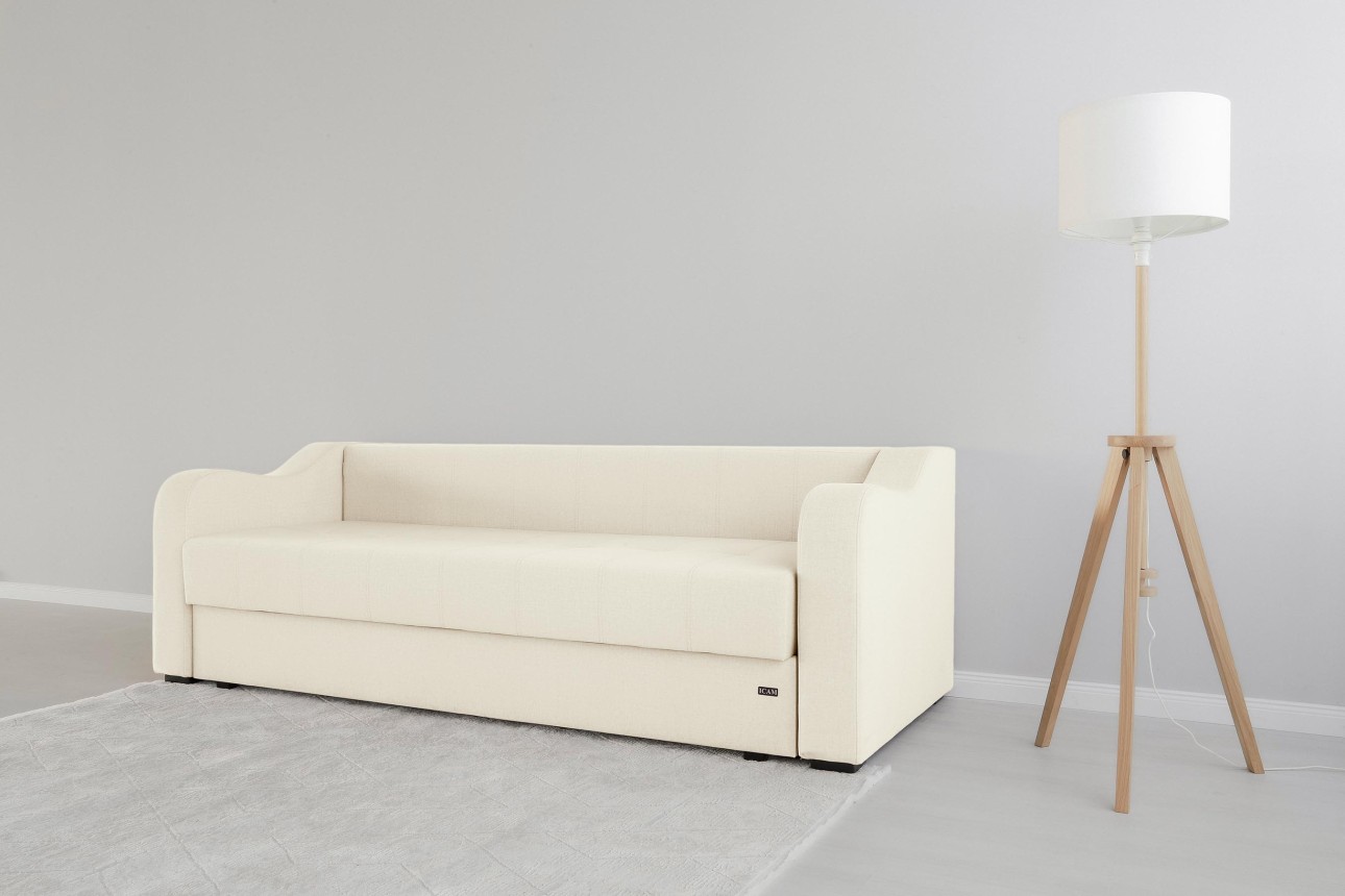 Canapea extensibilă MILANO, cu ladă de depozitare, 2350x1000x800 mm, spațiu de dormit 2020x1450 mm.