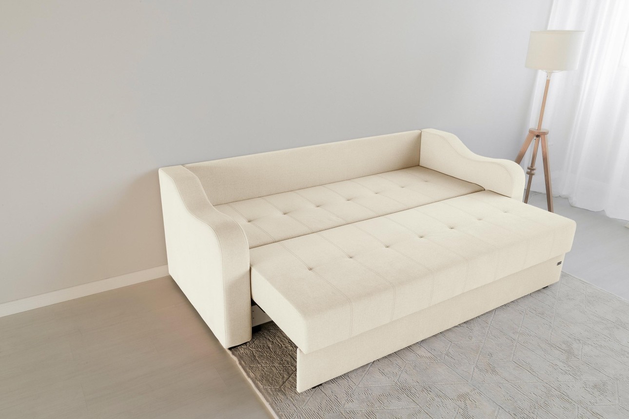 Canapea extensibilă MILANO, cu ladă de depozitare, 2350x1000x800 mm, spațiu de dormit 2020x1450 mm.