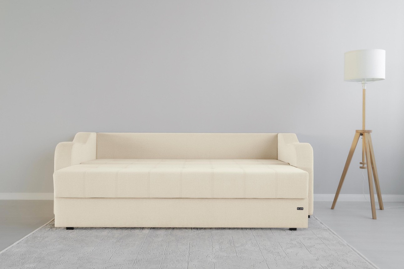 Canapea extensibilă MILANO, cu ladă de depozitare, 2350x1000x800 mm, spațiu de dormit 2020x1450 mm.