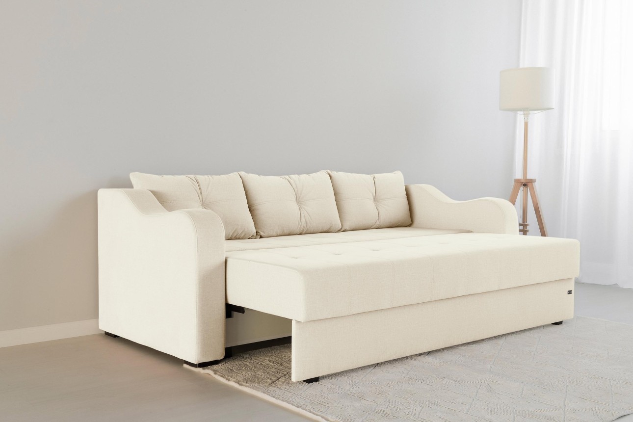 Canapea extensibilă MILANO, cu ladă de depozitare, 2350x1000x800 mm, spațiu de dormit 2020x1450 mm.