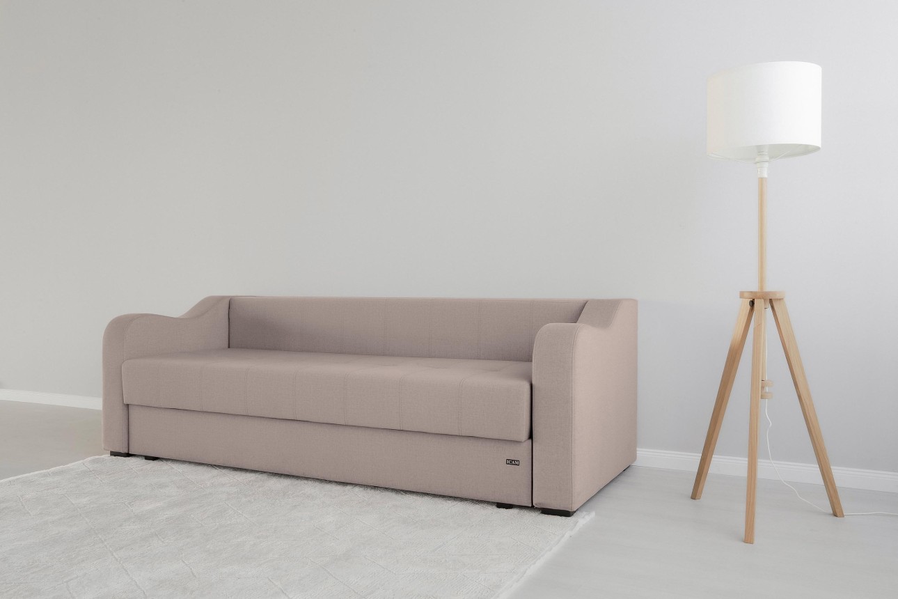 Canapea extensibilă MILANO, cu ladă de depozitare, 2350x1000x800 mm, spațiu de dormit 2020x1450 mm.