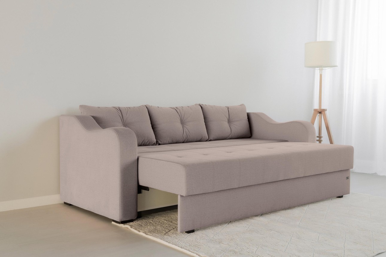 Canapea extensibilă MILANO, cu ladă de depozitare, 2350x1000x800 mm, spațiu de dormit 2020x1450 mm.