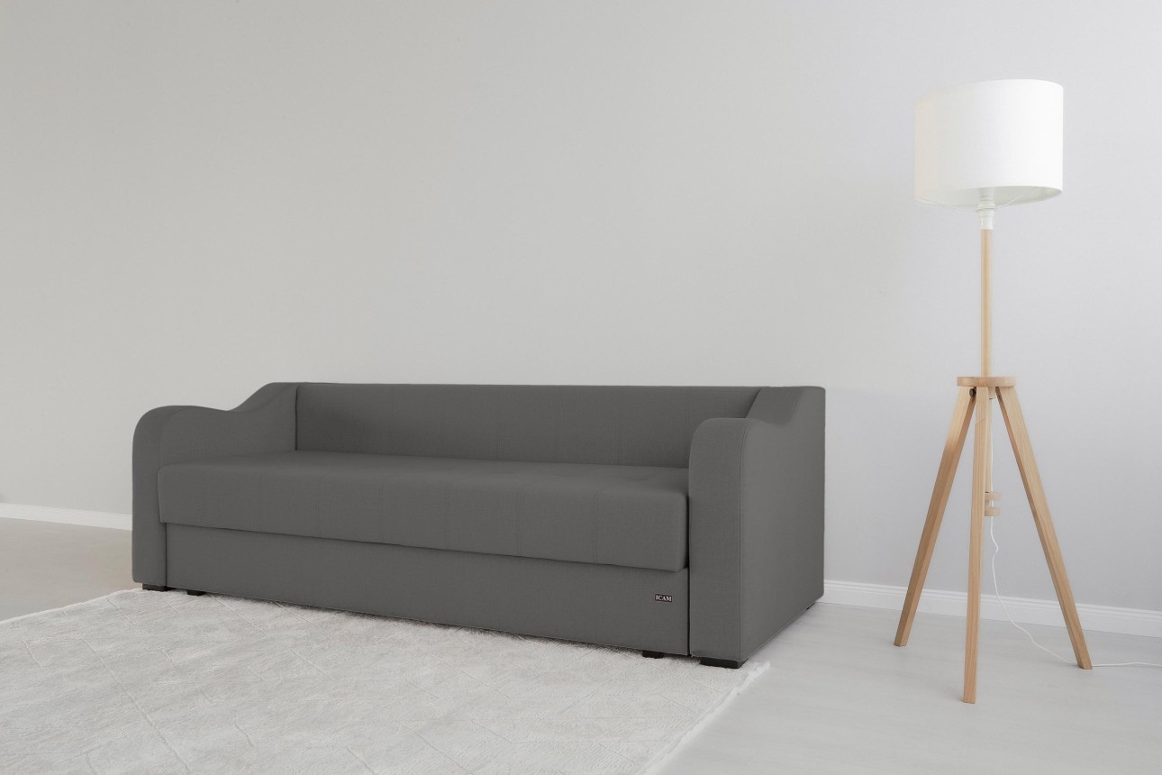 Canapea extensibilă MILANO, cu ladă de depozitare, 2350x1000x800 mm, spațiu de dormit 2020x1450 mm.