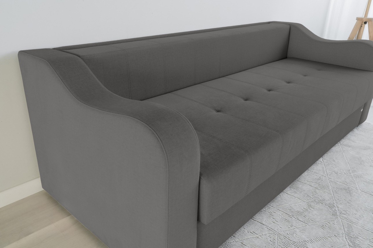 Canapea extensibilă MILANO, cu ladă de depozitare, 2350x1000x800 mm, spațiu de dormit 2020x1450 mm.