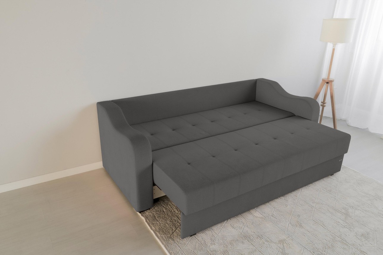 Canapea extensibilă MILANO, cu ladă de depozitare, 2350x1000x800 mm, spațiu de dormit 2020x1450 mm.