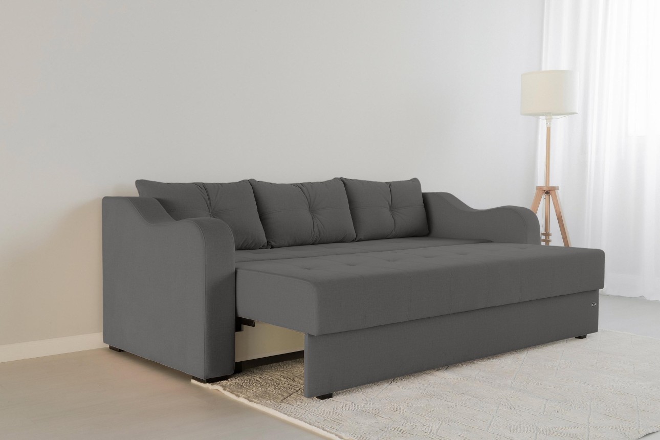 Canapea extensibilă MILANO, cu ladă de depozitare, 2350x1000x800 mm, spațiu de dormit 2020x1450 mm.