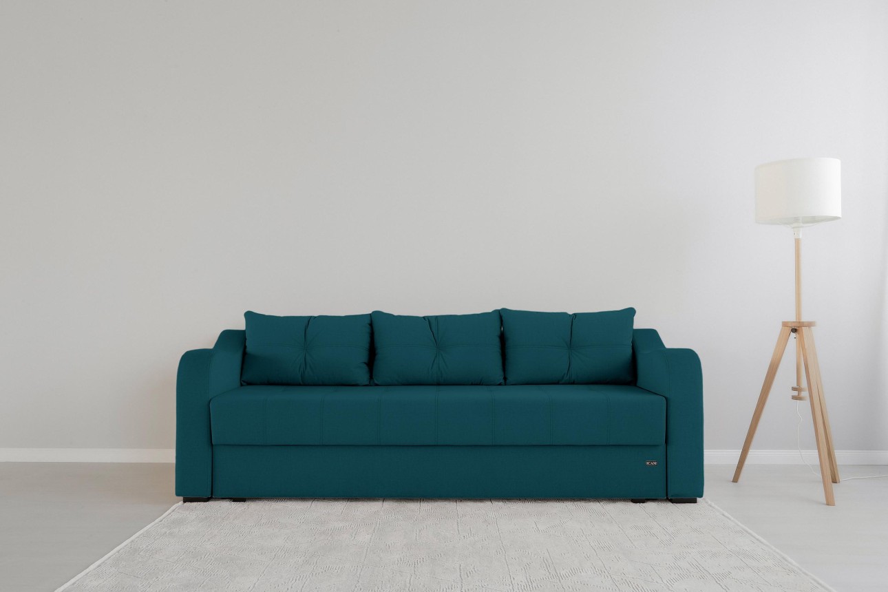 Canapea extensibilă MILANO, cu ladă de depozitare, 2350x1000x800 mm, spațiu de dormit 2020x1450 mm.