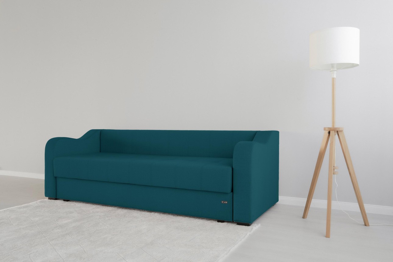 Canapea extensibilă MILANO, cu ladă de depozitare, 2350x1000x800 mm, spațiu de dormit 2020x1450 mm.