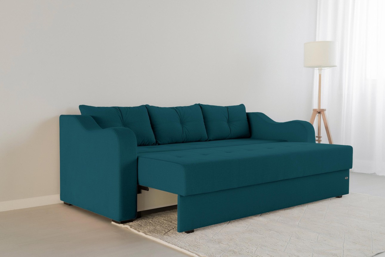 Canapea extensibilă MILANO, cu ladă de depozitare, 2350x1000x800 mm, spațiu de dormit 2020x1450 mm.