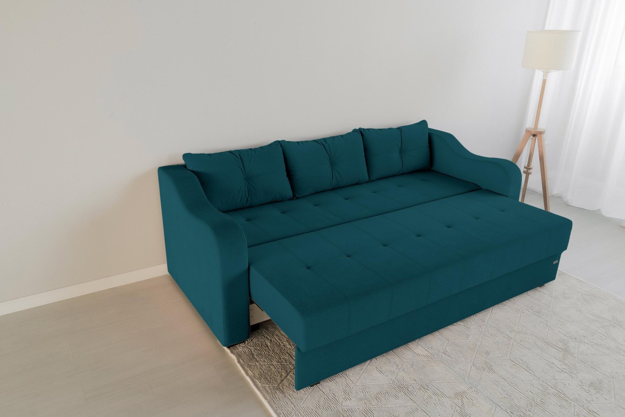 Canapea extensibilă MILANO, cu ladă de depozitare, 2350x1000x800 mm, spațiu de dormit 2020x1450 mm.