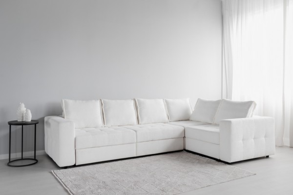 Colțar modular STONE (ansamblul 7) , extensibil, ladă de depozitare, spațiu de dormit 2000x2000 mm.