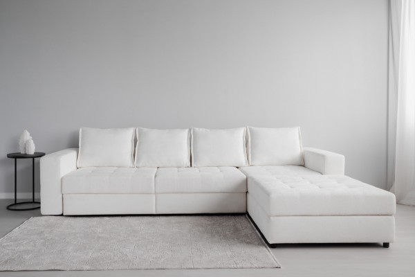 Colțar modular STONE (ansamblul 5), extensibil, ladă de depozitare, spațiu de dormit 2000x2000 mm