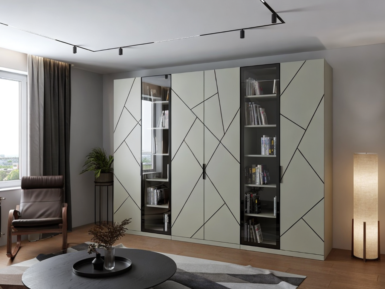 Шкаф для гостиной MODERN, 6 дверей.