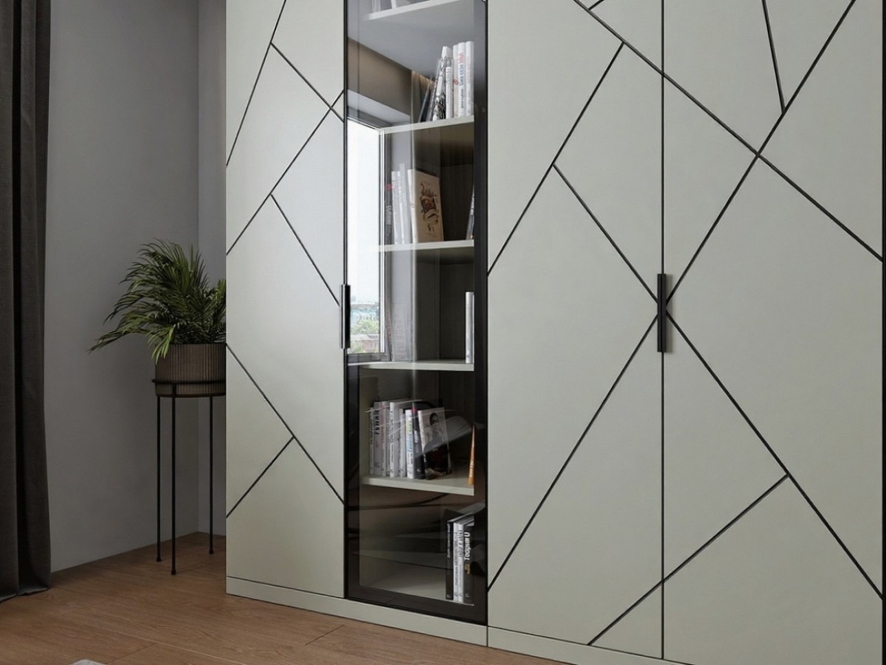 Шкаф для гостиной MODERN, 6 дверей.