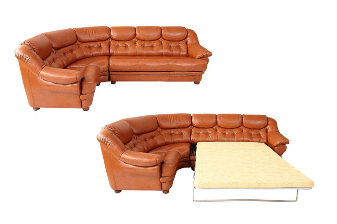 Раскладывающийся угловой диван Mercédes 3, итальянский механизм раскладывания 3000x1950x950 мм, спальное место 1400x1900 мм.