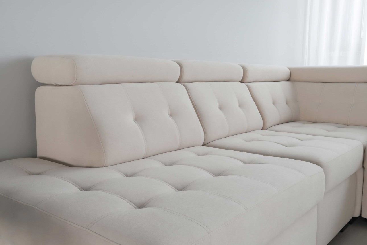 Модульный угловой диван MISTRÁL (комплект 2), раскладной, регулируемые подголовники, 1200x1000x950 мм, спальное место 1200x1200.