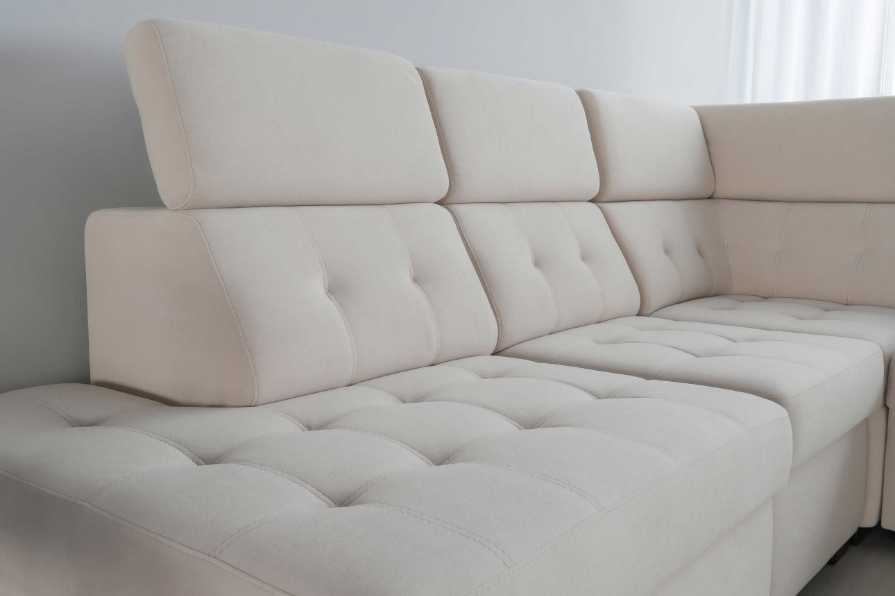 Модульный угловой диван MISTRÁL (комплект 2), раскладной, регулируемые подголовники, 1200x1000x950 мм, спальное место 1200x1200.