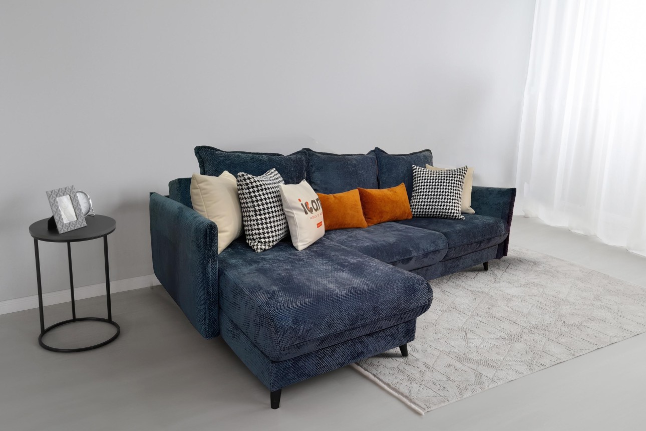 Colțar extensibil Airy, cu ladă de depozitare, 2300x1600x750 mm, spațiu de dormit 1570x2140x750 mm