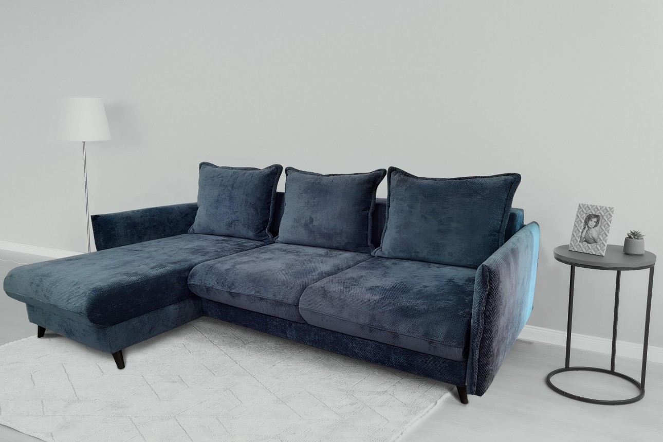 Colțar extensibil Airy, cu ladă de depozitare, 2300x1600x750 mm, spațiu de dormit 1570x2140x750 mm