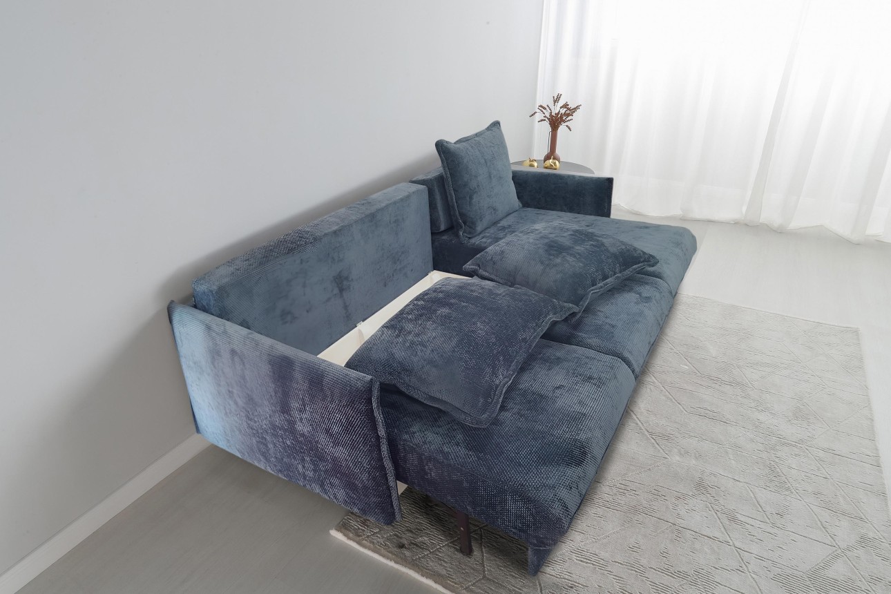 Colțar extensibil Airy, cu ladă de depozitare, 2300x1600x750 mm, spațiu de dormit 1570x2140x750 mm