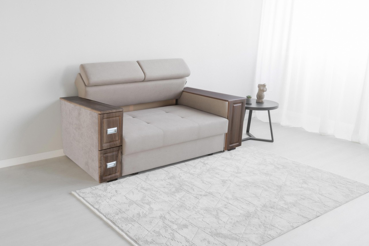 Раскладной диван PALERMO 1400, подлокотники с местом для хранения и мини-баром, 2000x1000x780 мм, спальная место 1600x2040 мм