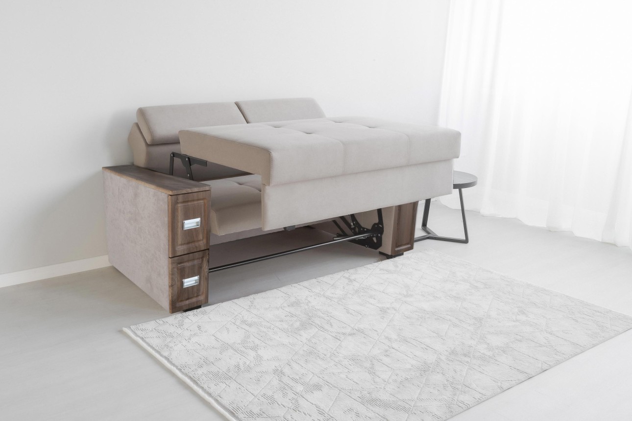 Раскладной диван PALERMO 1400, подлокотники с местом для хранения и мини-баром, 2000x1000x780 мм, спальная место 1600x2040 мм