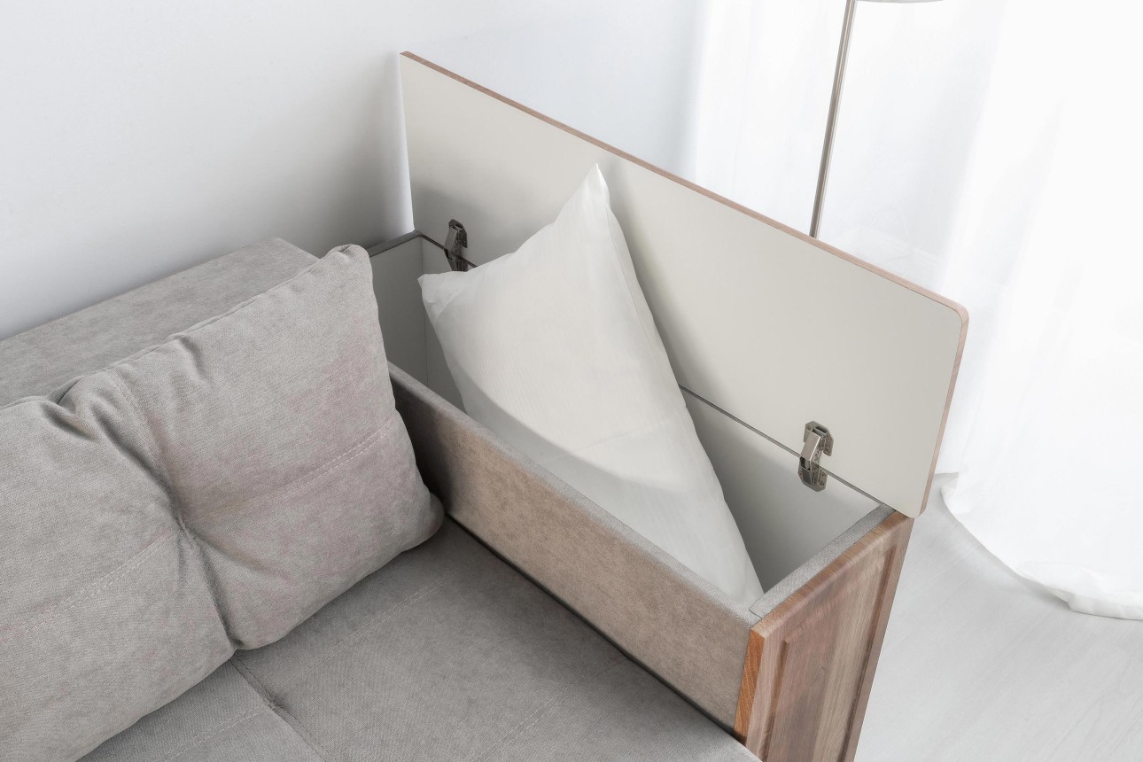 Раскладной диван PALERMO 1400, подлокотники с местом для хранения и мини-баром, 2000x1000x780 мм, спальная место 1600x2040 мм