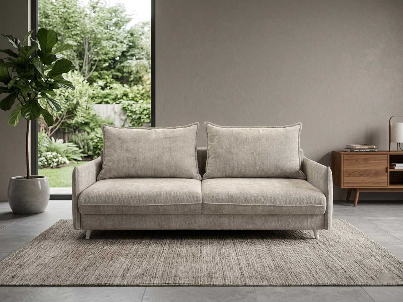 Canapea extensibilă Airy, cu ladă de depozitare, 2200x1080x640 mm, spațiu de dormit 1550x2100x640 mm